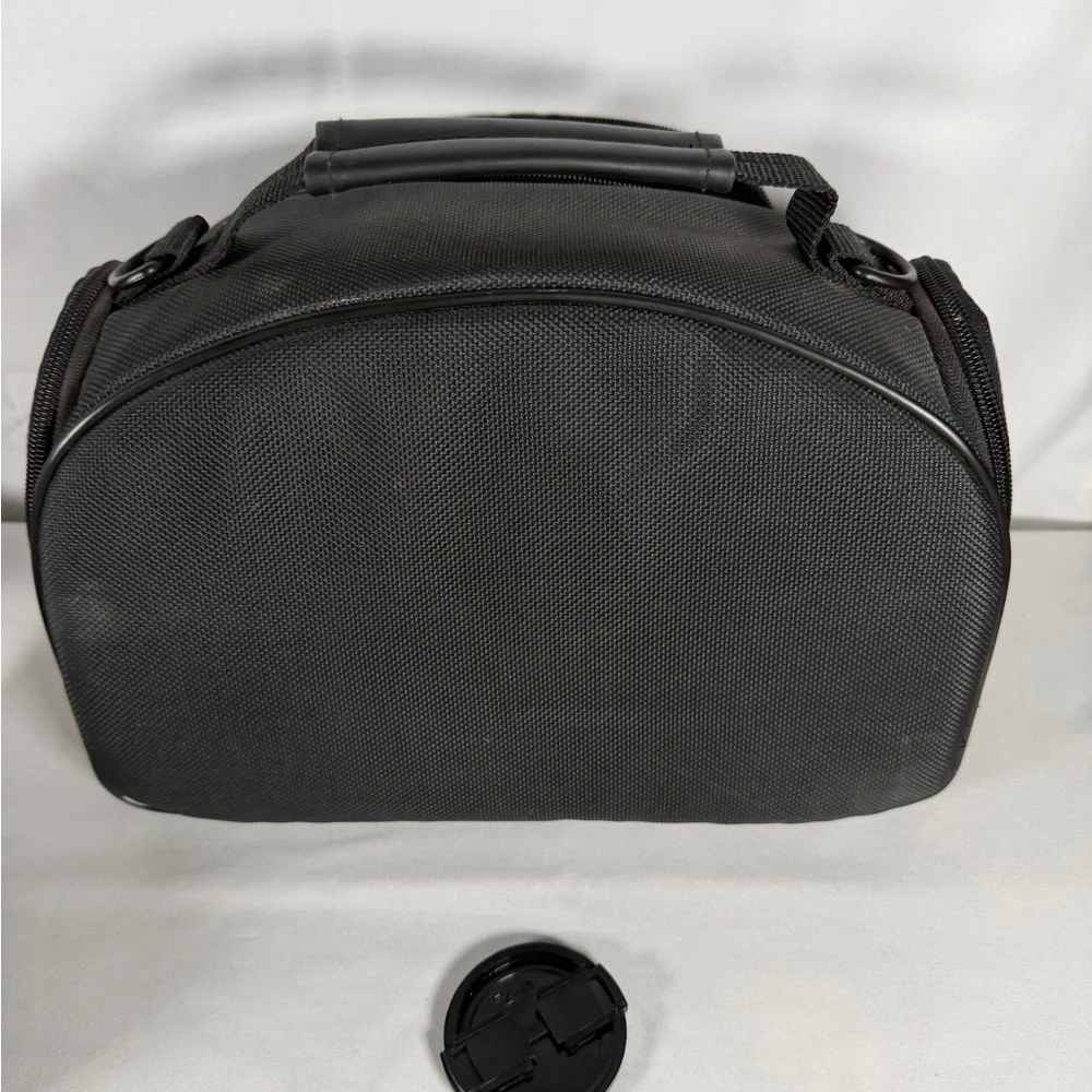 Canon Black Digital Camera with Lens and Strap